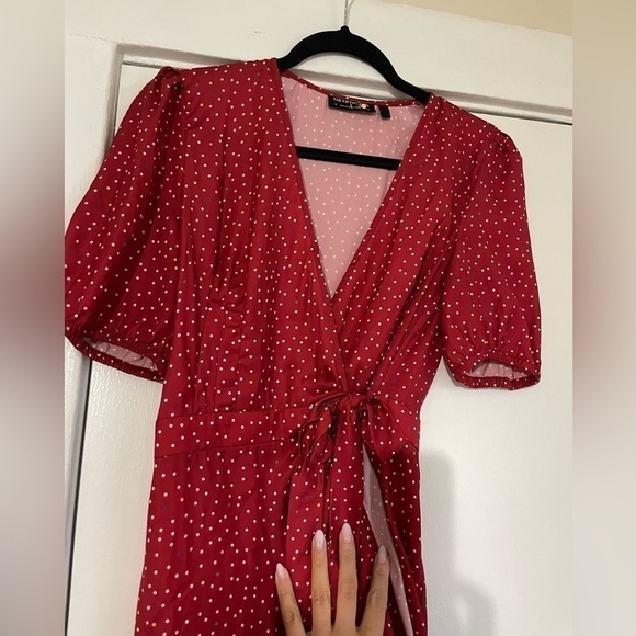 The Fifth Label red and White polka dot Wrap Mini dress Size Small - Picture 7 of 10
